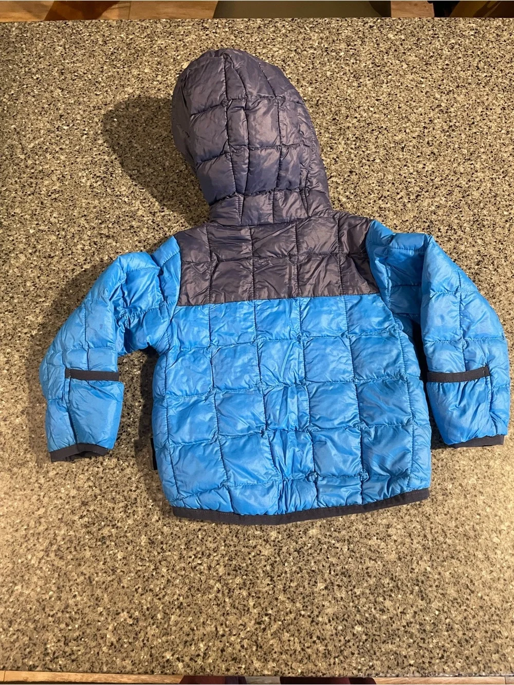 The North Face Boys' Blue and Navy Hooded Puffer Jacket